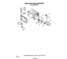 Whirlpool MW1501XS1 oven door and latch diagram