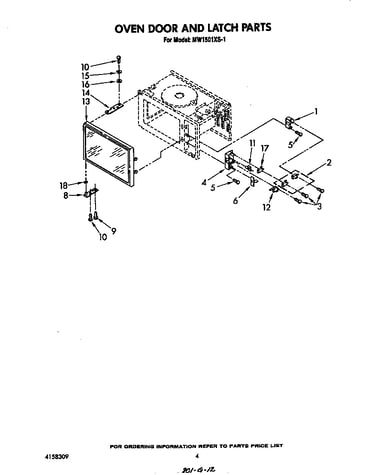 Oven door and latch