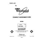 Whirlpool MW1500XS1 front cover diagram