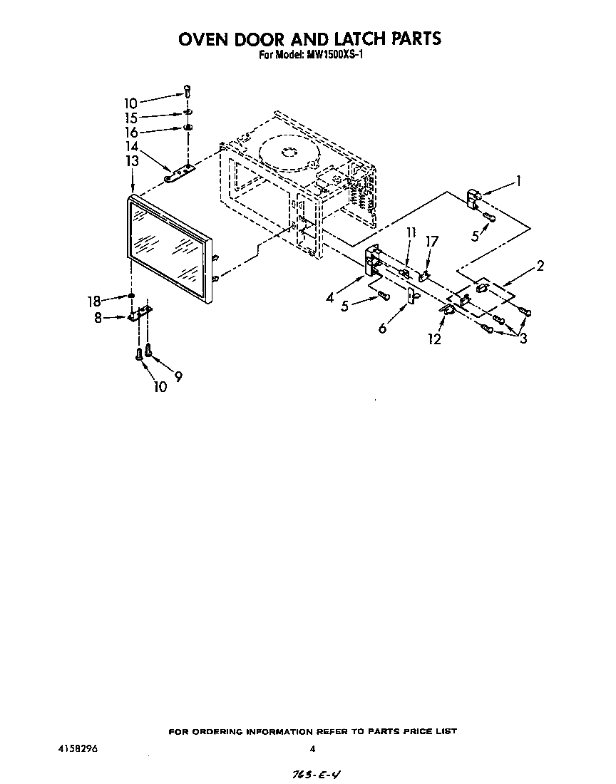 OVEN DOOR AND LATCH