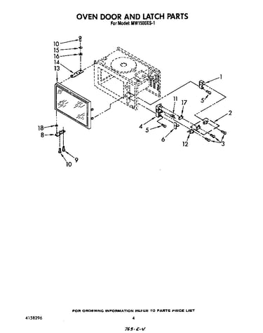 Oven door and latch