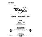 Whirlpool MW1200XS0 front cover diagram