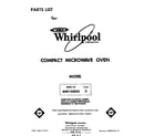 Whirlpool MW1500XS0 front cover diagram