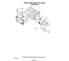 Whirlpool MW3200XS0 oven door and latch diagram