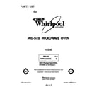 Whirlpool MW3500XS0 front cover diagram
