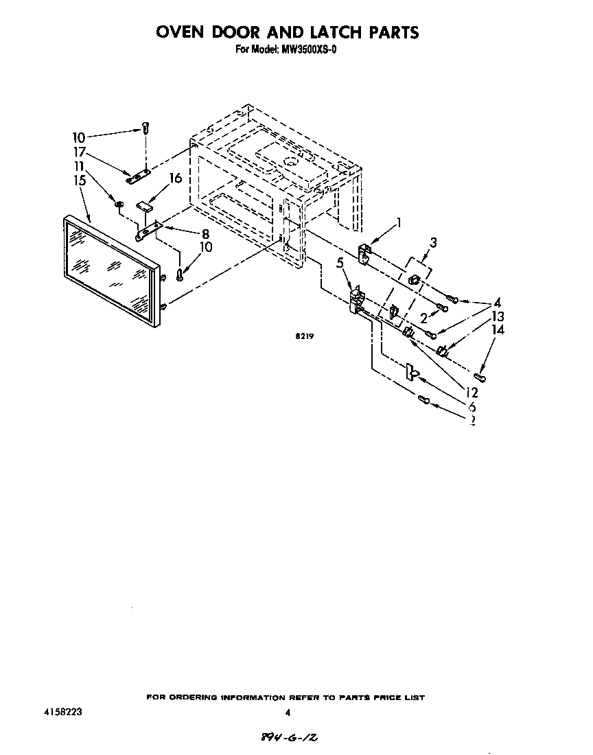 OVEN DOOR AND LATCH