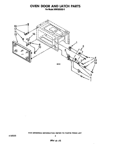 Oven door and latch
