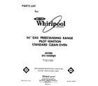 Whirlpool SF5100SRW0 front cover diagram