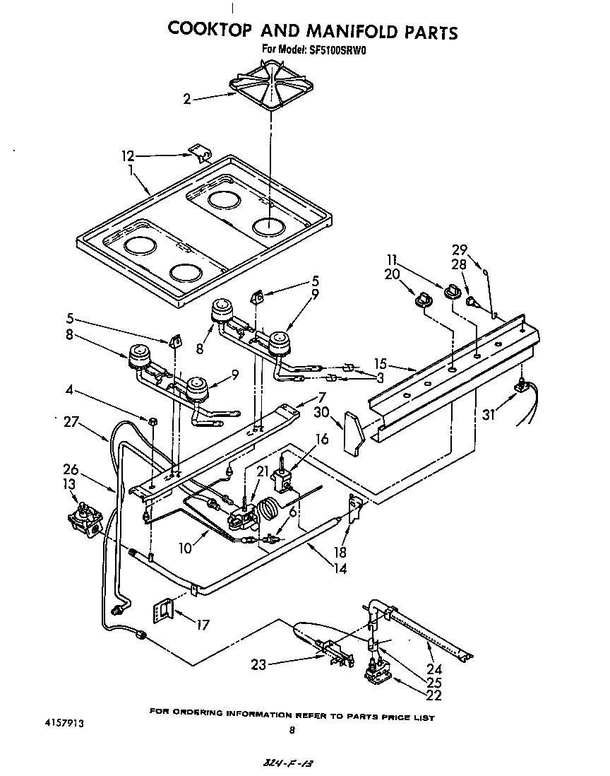 Cooktop and manifold