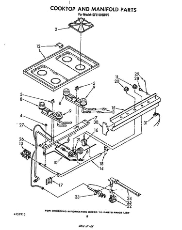 Cooktop and manifold