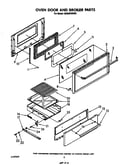 Oven door and broiler