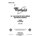 Whirlpool SC8536ERW0 cover page-text only diagram