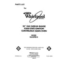 Whirlpool SS630PER0 front cover diagram