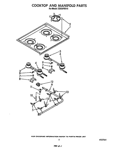 Cooktop and manifold