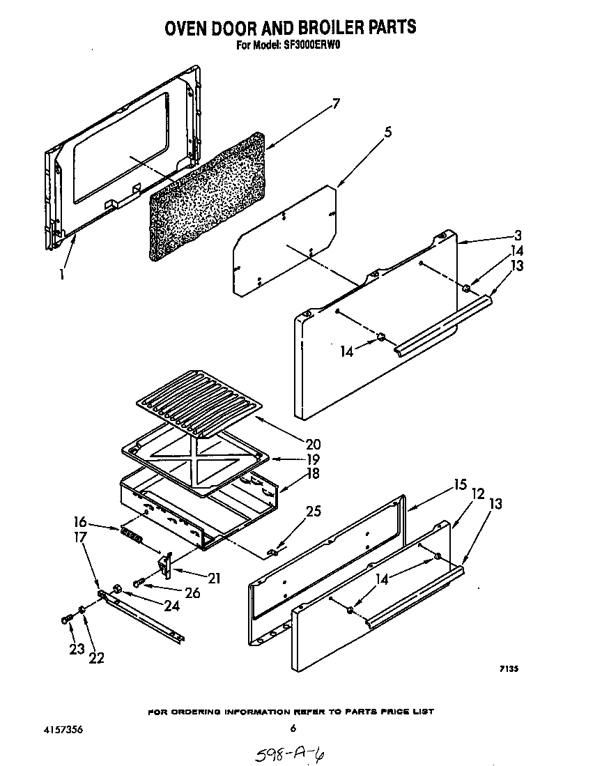 Oven door and broiler