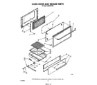 Whirlpool SF302BERW0 oven door and broiler diagram