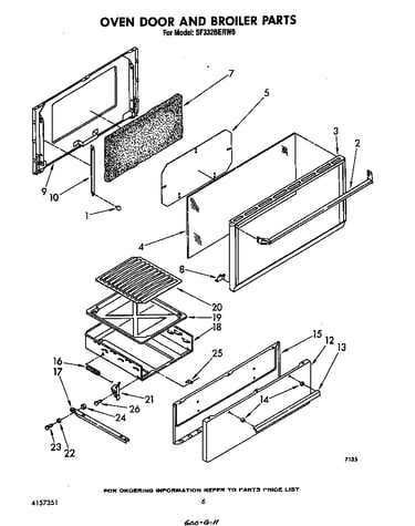 Oven door and broiler