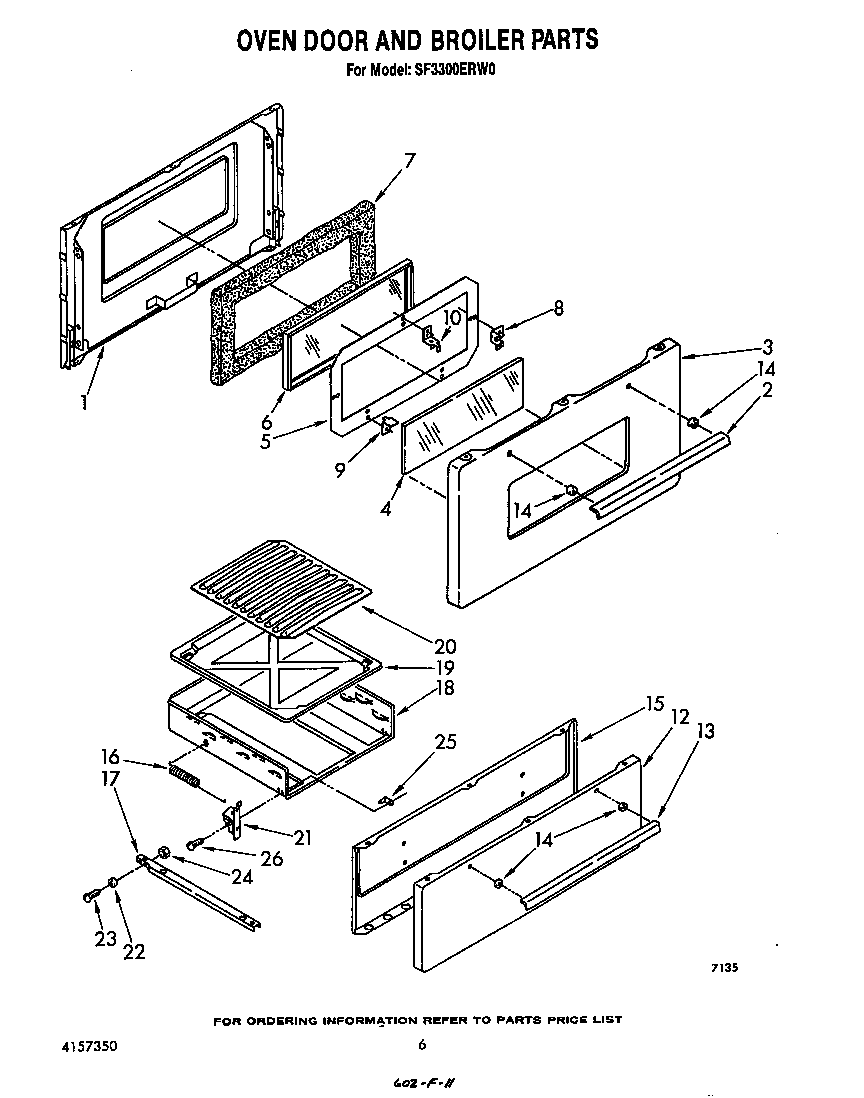 Oven door and broiler