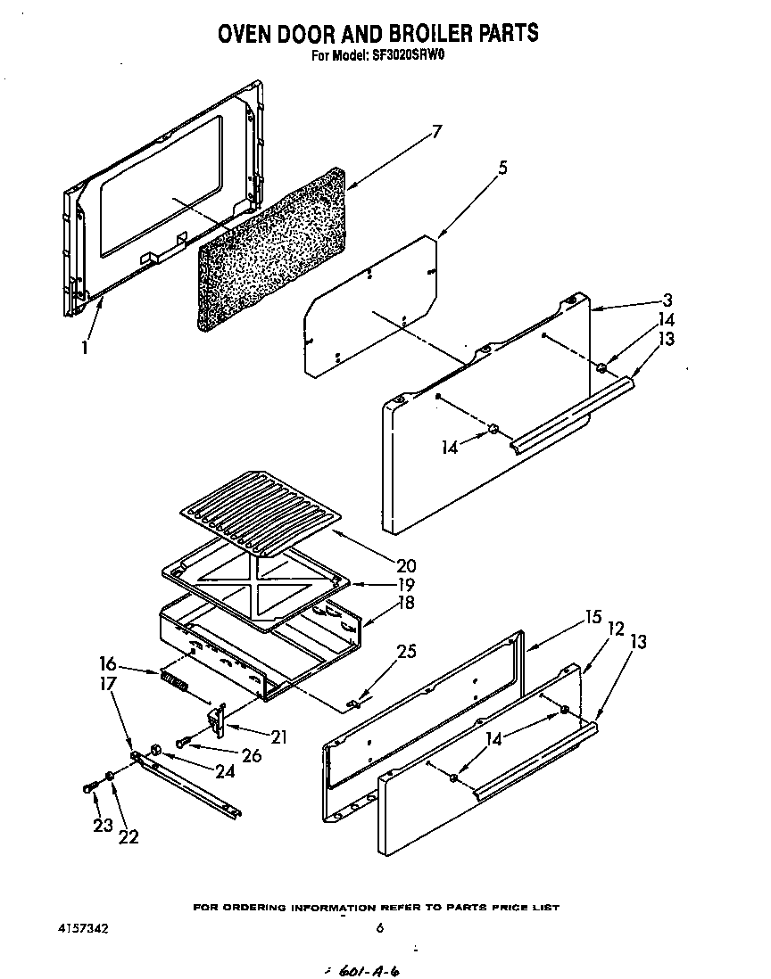 Oven door and broiler