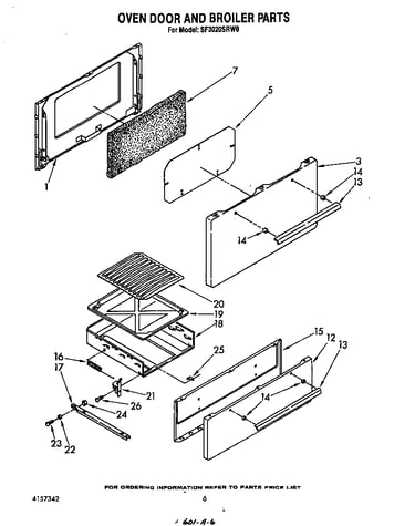 Oven door and broiler