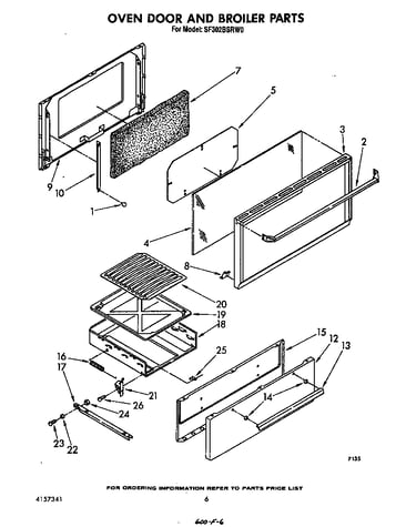 Oven door and broiler