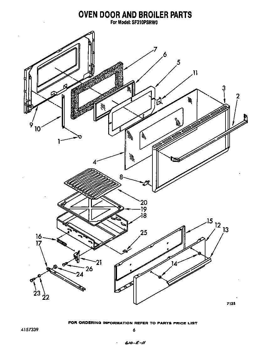 Oven door and broiler