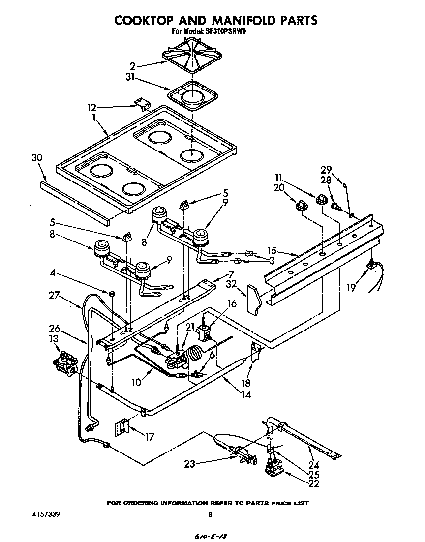 COOKTOP AND MANIFOLD