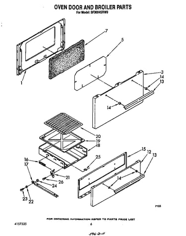 Oven door and broiler