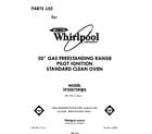 Whirlpool SF3007SRW0 front cover diagram