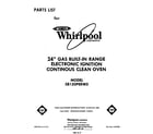 Whirlpool SB130PERW0 front cover diagram