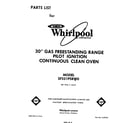 Whirlpool SF331PSRW0 front cover diagram