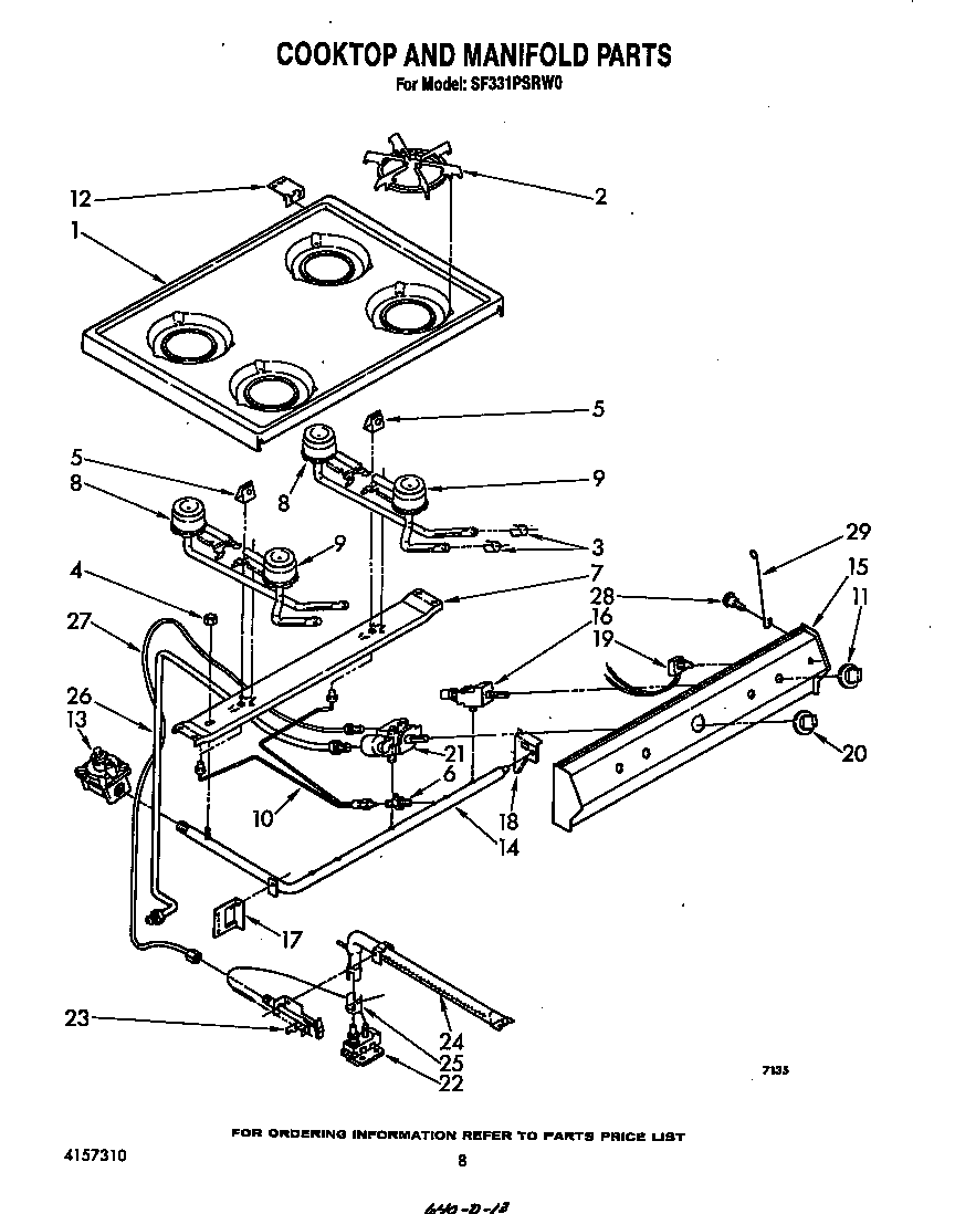 Cooktop and manifold