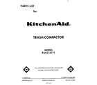 KitchenAid KUCC151T1 front cover diagram