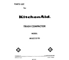 KitchenAid 4KUCC151T0 front cover diagram