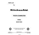 KitchenAid 4KUCC150S2 front cover diagram