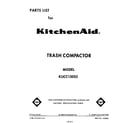 KitchenAid KUCC150S2 front cover diagram