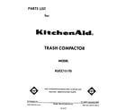 KitchenAid KUCC151T0 front cover diagram