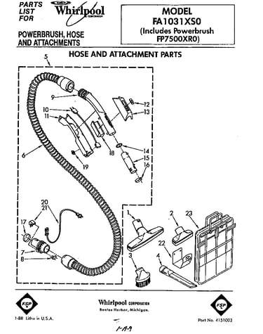 Hose and attachment parts