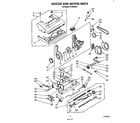 Whirlpool FV2500XR1 nozzle and motor parts diagram