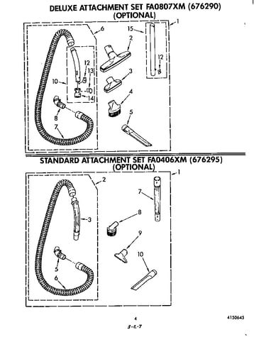 Standard and deluxe attachment sets