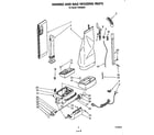 Whirlpool FV2500XR1 handle and bag housing parts diagram