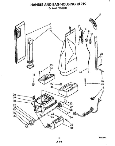Handle and bag housing parts