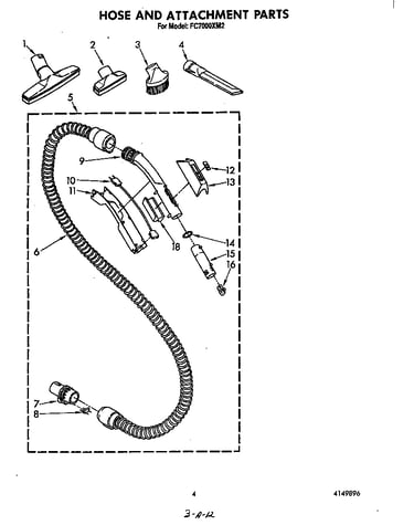 Hose and attachment parts