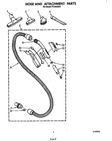 Hose and attachment parts