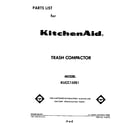 KitchenAid KUCC150S1 front cover diagram