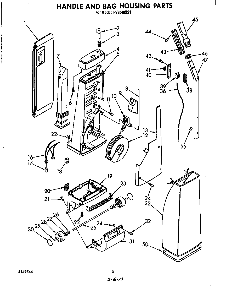 HANDLE AND BAG HOUSING