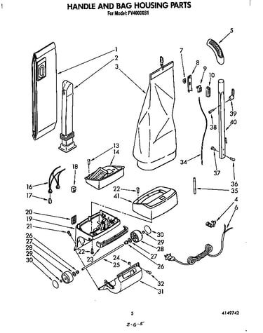 Handle and bag housing