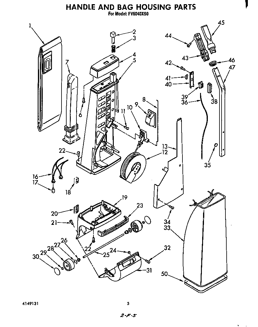 HANDLE AND BAG HOUSING