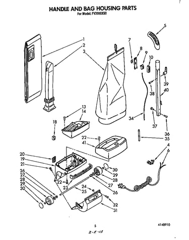 Handle and bag housing