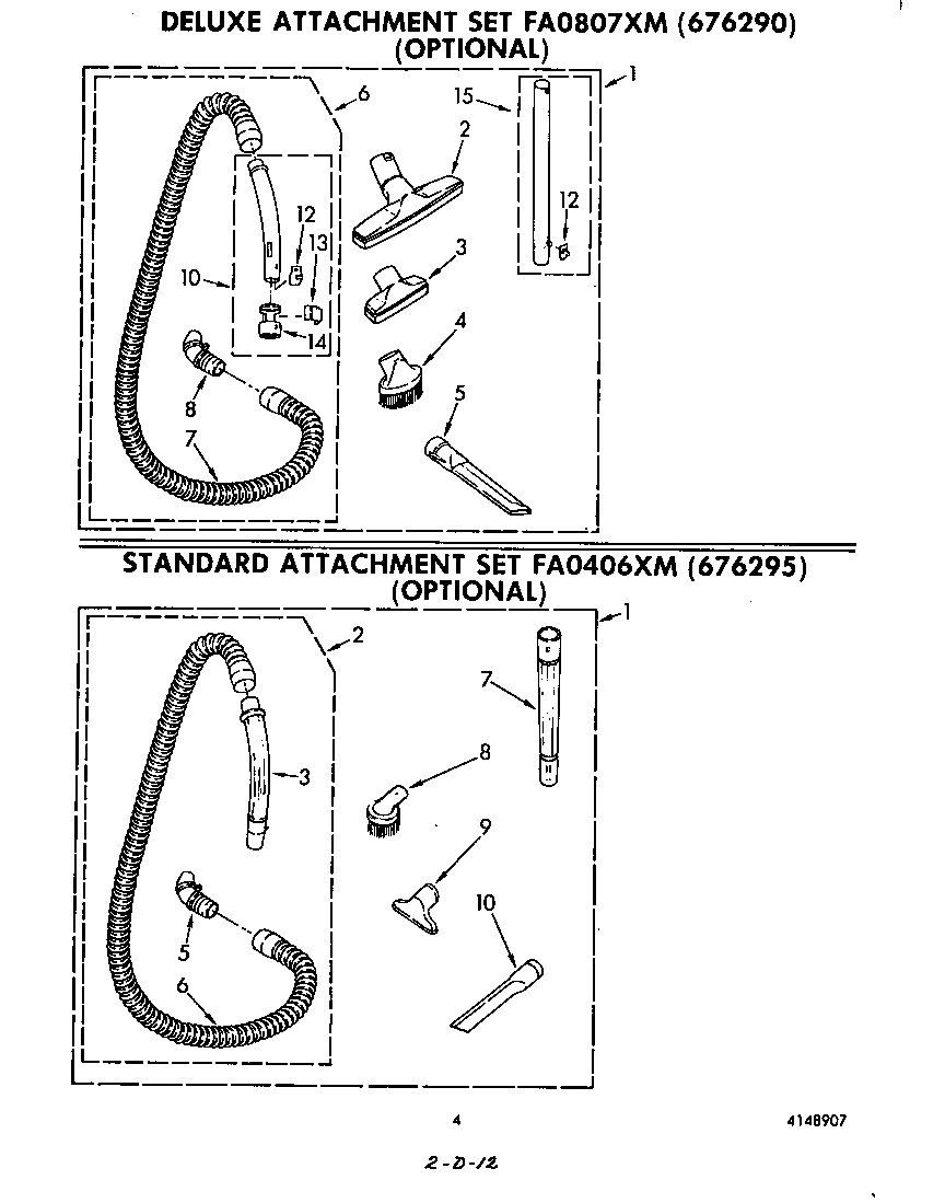 Deluxe and standard attchment sets